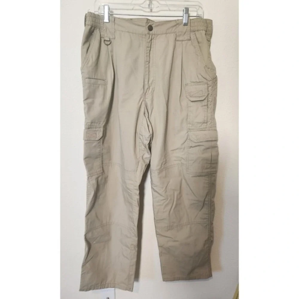 5.11 Tactical Series Cargo Military Pants Mens Khaki Elastic Waist 36x30 Pockets